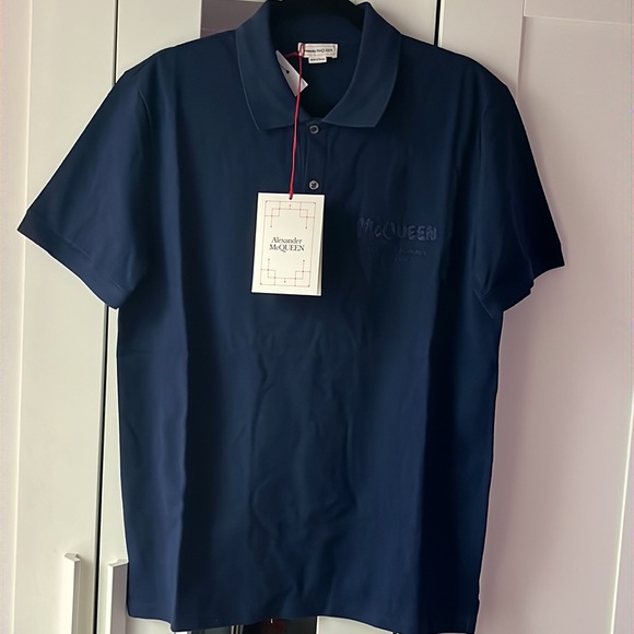 ALEXANDER MCQUEEN LOGO EMBROIDERED POLO SHIRT LARGE NEW - Picture 6 of 6